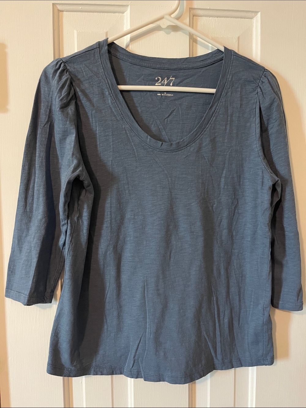 Maurices Long Sleeve Scoop Neck Top in Slate Blue